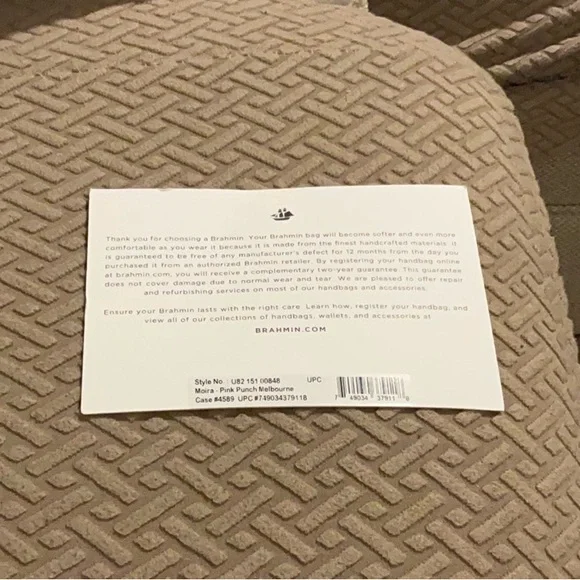 Brahmin tote bag purse handbag MOIRA PINK PUNCH Melbourne genuine leather - Picture 4 of 6